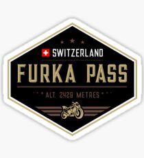 Furka Pass Switzerland 01 Motorcycle T-Shirt + Sticker Sticker