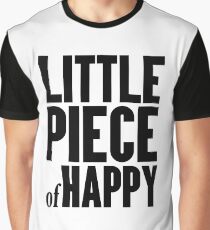 LITTLE PIECE OF HAPPY - Minimalist Phrase Graphic T-Shirt
