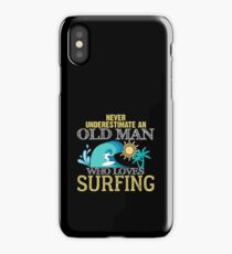 Surfing Cool Old Man iPhone Case