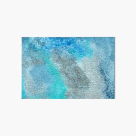 Small Blue Watercolor Bleed Painting Art Board Print