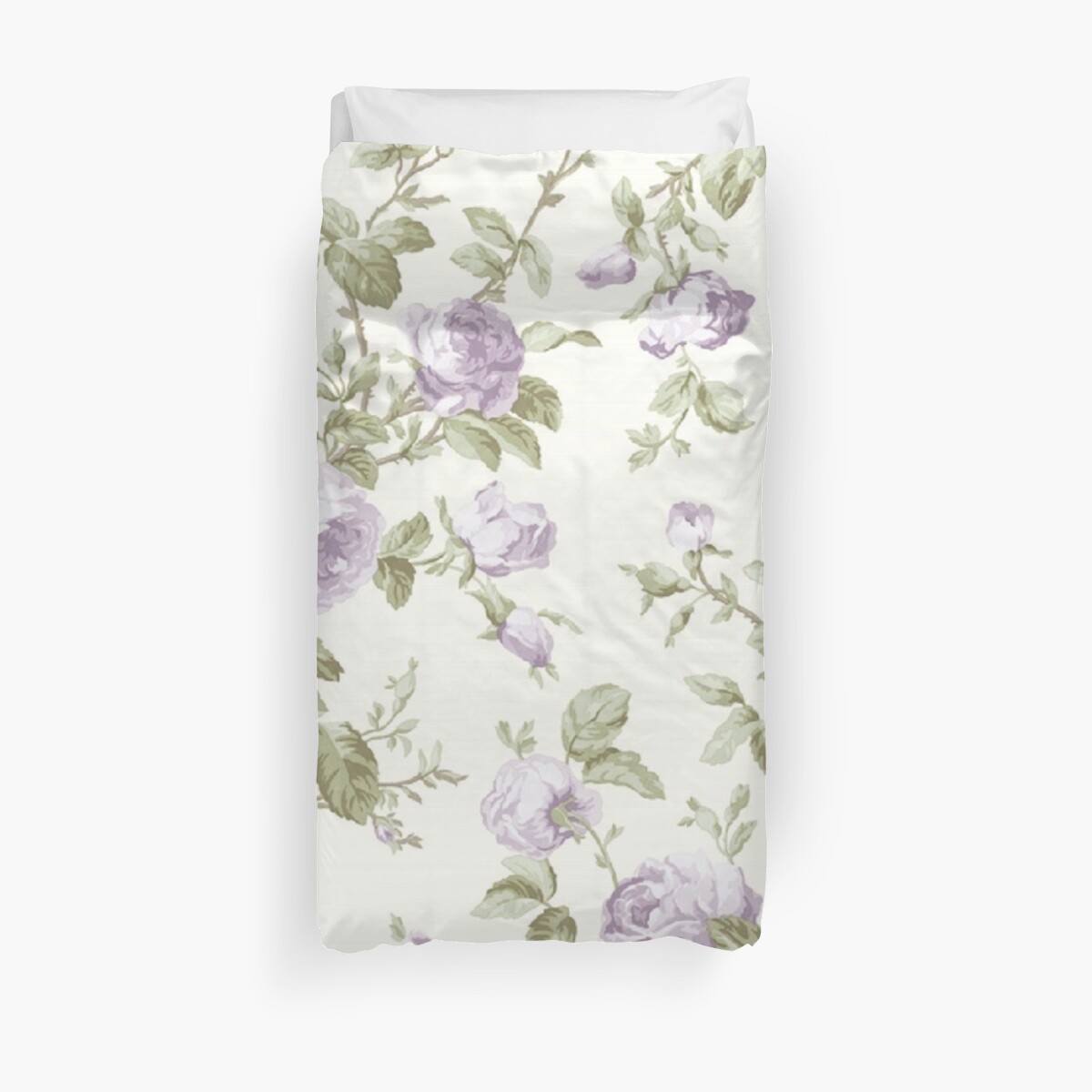 Shabby Chic Lilac Purple Rose Vintage Floral Duvet Cover By