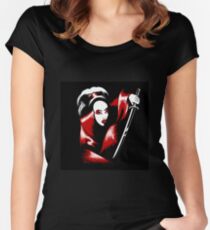 Girl with Katana Sword Women's Fitted Scoop T-Shirt
