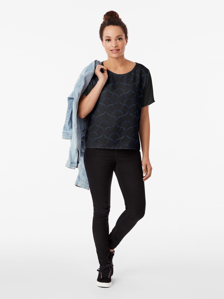 Alternate view of Oh Gee! Blue-green Chiffon Top