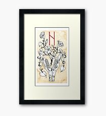 Elder Futhark 9. Hagalaz by Haunting Beauty Art Framed Print