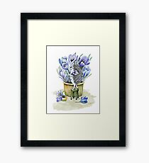 hedgehog florist Framed Print