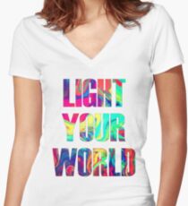 Light Your World Women's Fitted V-Neck T-Shirt