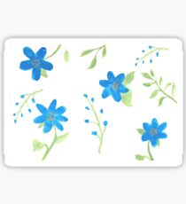 Vibrant Blue Flowers Sticker