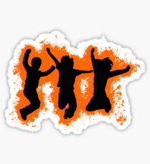 Silhouette dancing orange and black silhouette Sticker