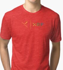 XRP RIPPLE NEW RAINBOW LOGO SIDE BY SIDE Tri-blend T-Shirt