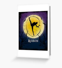 Gymnast Rhythmic Gymnastics Ribbon Halloween Vintage Art Greeting Card