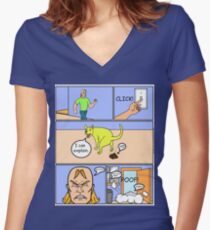 Funny Cute Cartoon Comic Dog Lover T-Shirt Women's Fitted V-Neck T-Shirt
