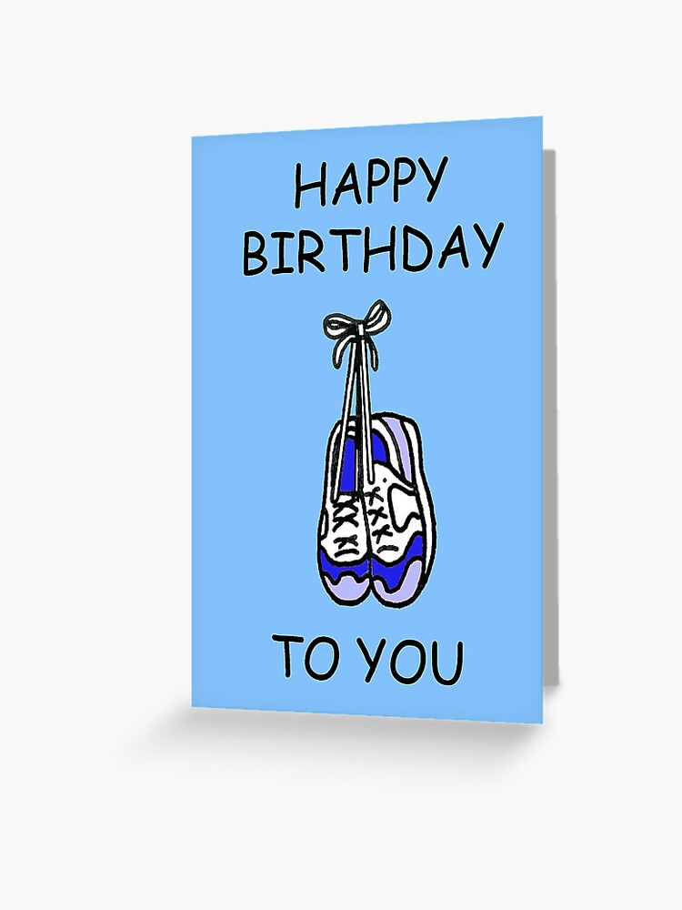 Happy Birthday To Male Runner Training Shoes Greeting Card By