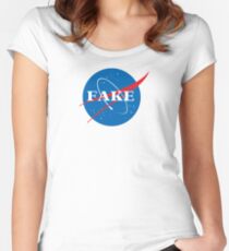 NASA is Fake Women's Fitted Scoop T-Shirt