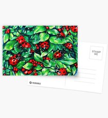 Marienkäfer in der Hecke Postkarten