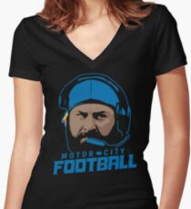 Motor City Football Women's Fitted V-Neck T-Shirt