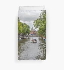 Lazy Sunday Afternoon On A Canal in Amsterdam Netherlands Duvet Cover