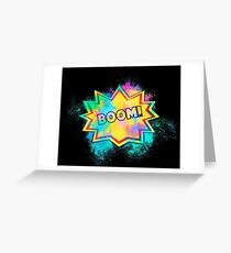 The eruption comic colorful Greeting Card