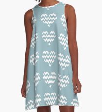 Zigg Zagg Stripe Hearts - 5 A-Line Dress