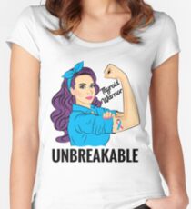 Thyroid Warrior Unbreakable Shirt Thyroid Awareness T-Shirt Women's Fitted Scoop T-Shirt