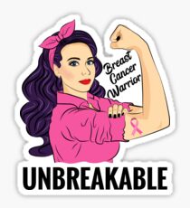 Breast Cancer Warrior Unbreakable Sticker