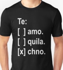 Te amo, tequila, techno checkbox Unisex T-Shirt