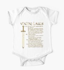 Viking Laws Sword Scandinavia Island Valhalla Baby Body Kurzarm