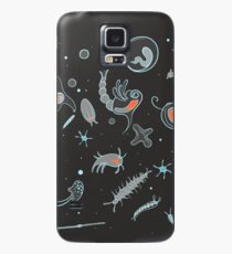 Black, Blue, and Red Nautical Bioluminescent Plankton Pattern Case/Skin for Samsung Galaxy