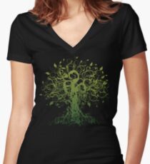Meditate, Meditation, Spiritual Tree Yoga Fitted V-Neck T-Shirt