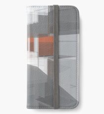 red, gray, orange, white, stairs and walls, abstract architectural drawings iPhone Wallet/Case/Skin