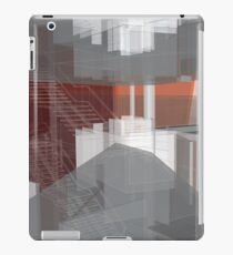 red, gray, orange, white, stairs and walls, abstract architectural drawings iPad Case/Skin