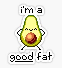 "I'm a Good Fat" Cute Funny Avocado Pun Sticker