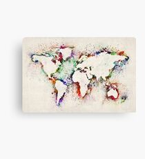 Lienzo Mapa de World Paint Splashes