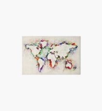 Map of the World Paint Splashes Art Board