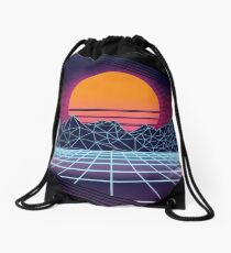 Outrun Sunset Drawstring Bag