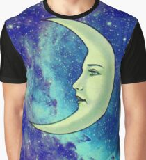 Luna Tarot - Blue Glitter Galaxy - Loteria Graphic T-Shirt