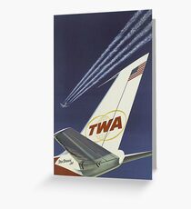 1960's TWA Travel Poster Greeting Card