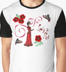 Lady in Red motif Graphic T-Shirt