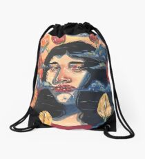 Tulips and Turmoil Drawstring Bag