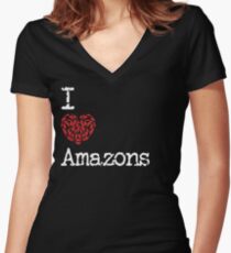 I Heart Amazons | Love Amazon Bird Breeds Women's Fitted V-Neck T-Shirt