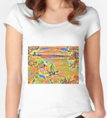 Orange Lakeshore Women's Fitted Scoop T-Shirt