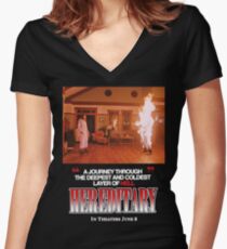 Retro Hereditary Fire Women's Fitted V-Neck T-Shirt