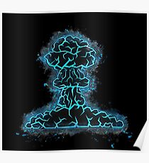 Hiroshima mushroom cloud glowing Art Poster