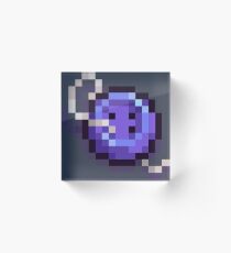 Pixel Blue Button Acrylic Block