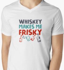 Whisky verspielt T-Shirt mit V-Ausschnitt