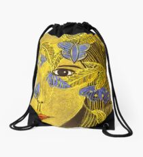 The Blue Butterfly Drawstring Bag