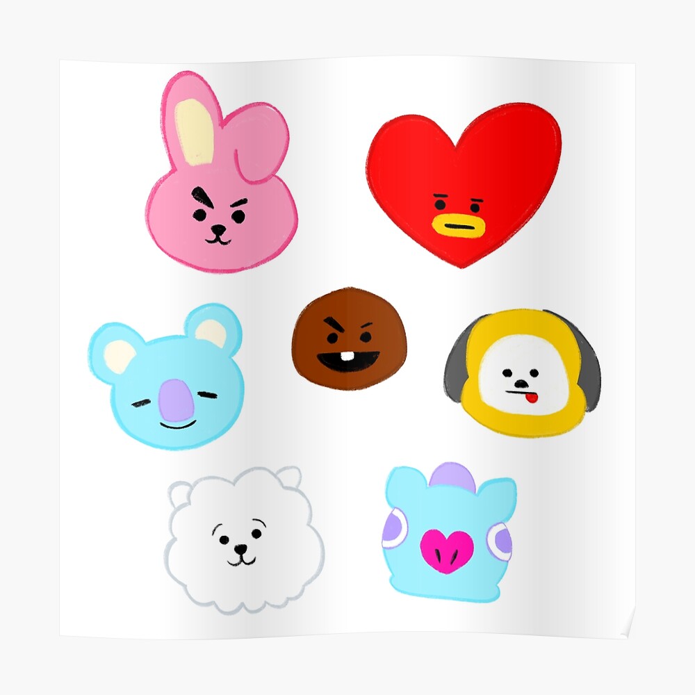  BT21  BTS  Characters  Poster by ArtsLoversAida Redbubble