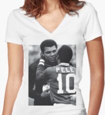 Pele, Muhammad Ali Women's Fitted V-Neck T-Shirt