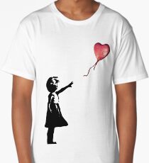 Banksy - Girl with balloon red Long T-Shirt