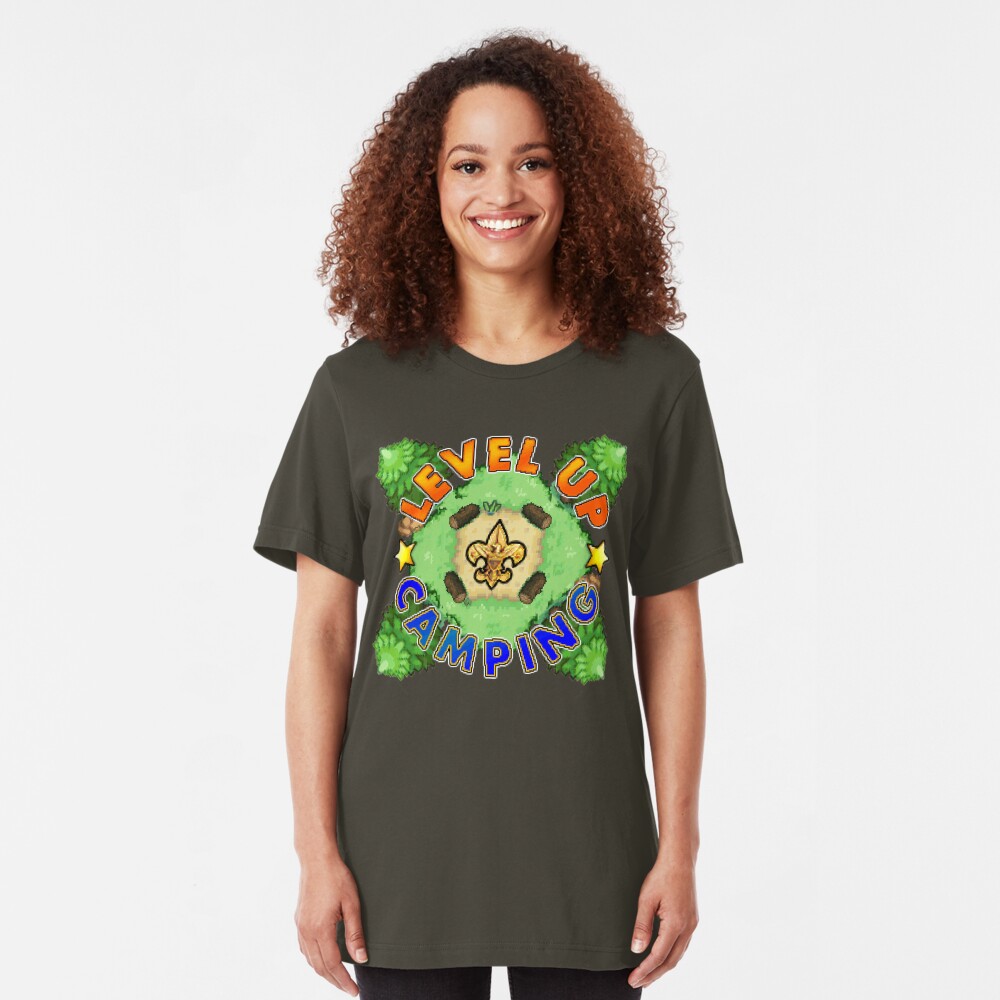 Level Up Camping Slim Fit T-Shirt