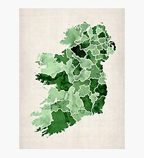 Ireland Watercolour Map Photographic Print